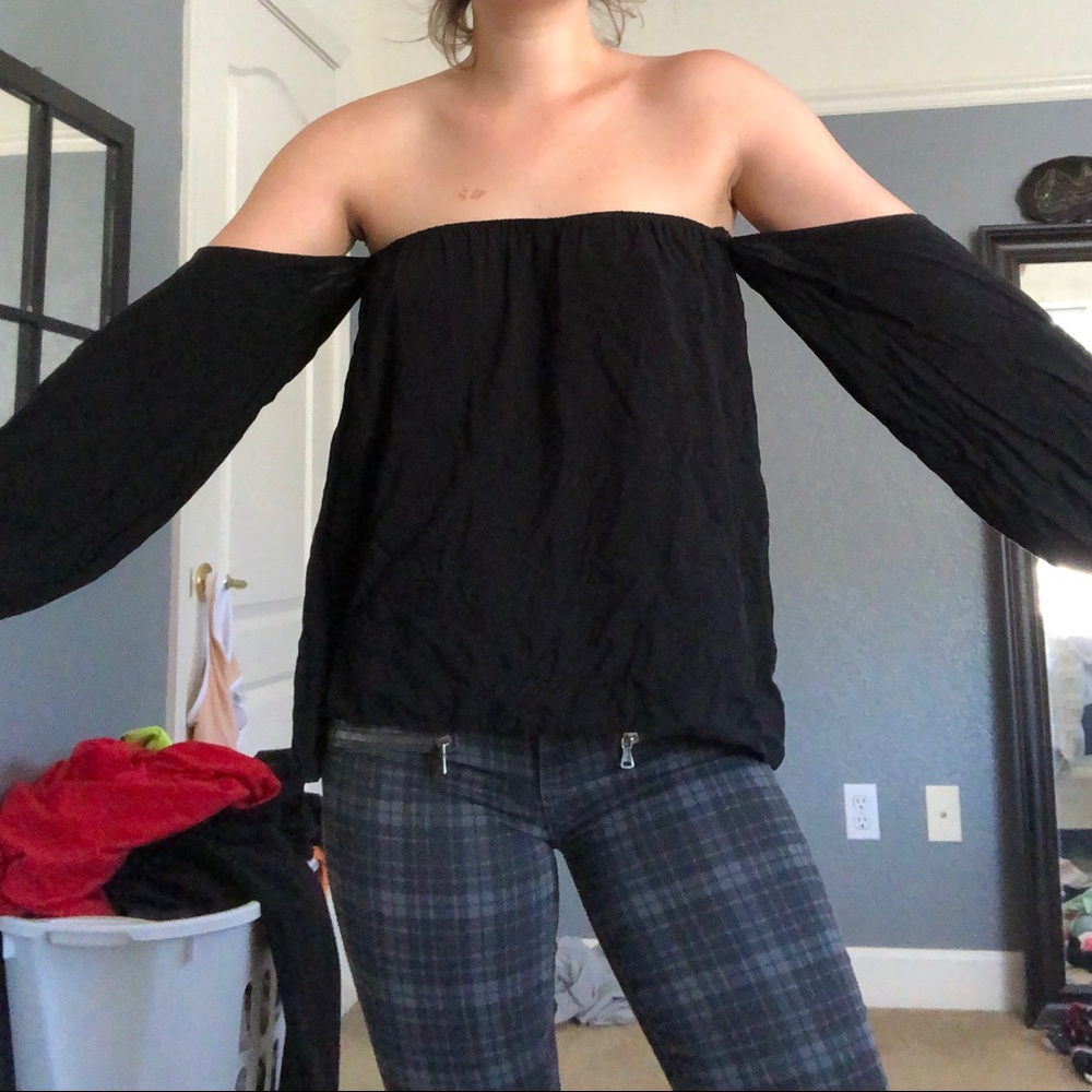 Black off the shoulder top